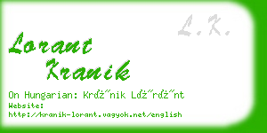 lorant kranik business card